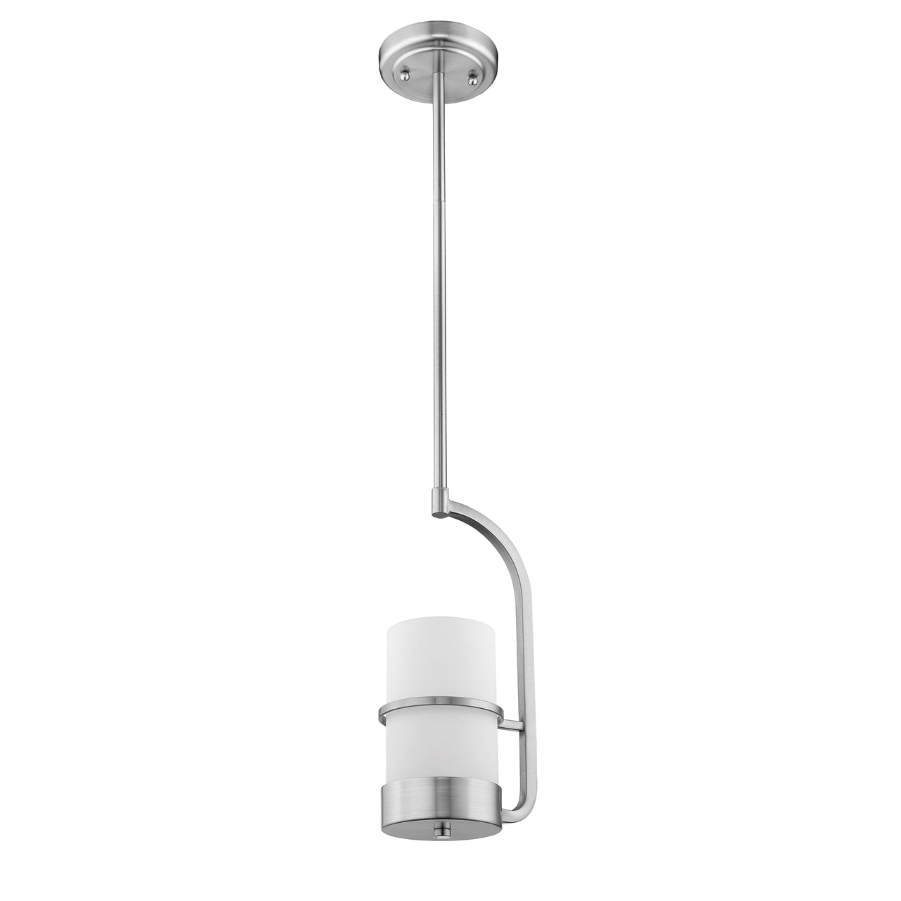 "PENELOPE" Contemporary 1 Light Brushed Nickel Ceiling Mini Pendant 7" Wide