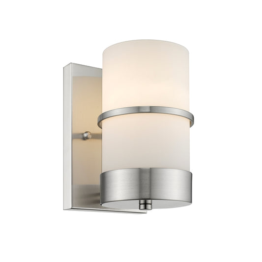 PENELOPE Contemporary 1 Light Brushed Nickel Indoor Wall Sconce 4" Wide