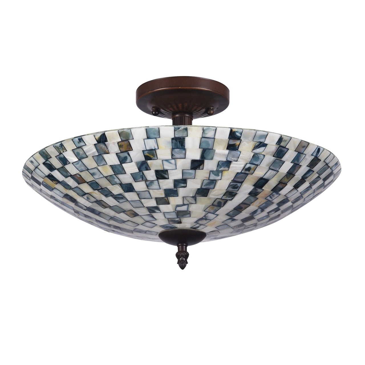 CALDER Mosaic 2 Light Semi-flush Ceiling Fixture 16" Shade