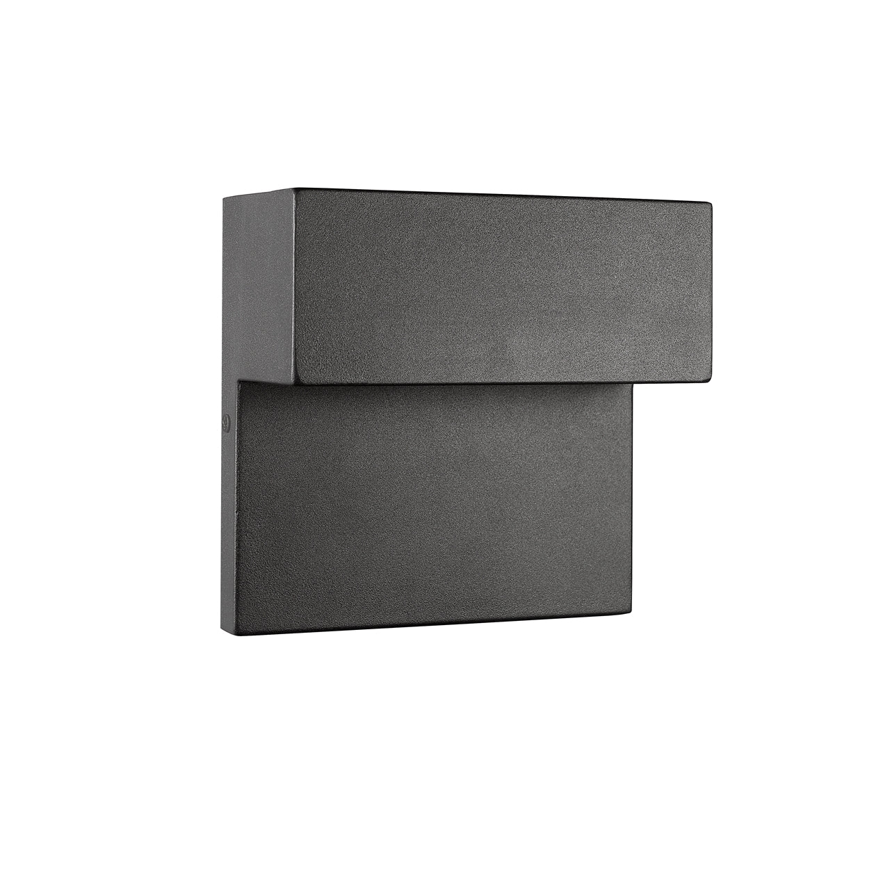 CAMPBELL Contemporary LED Light Textured Black Outdoor Wall Sconce 6" Tall