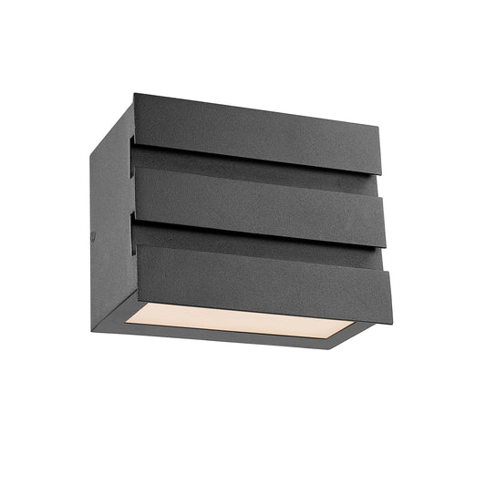 BECKETT Contemporary LED Light Textured Black Outdoor Wall Sconce 5" Tall