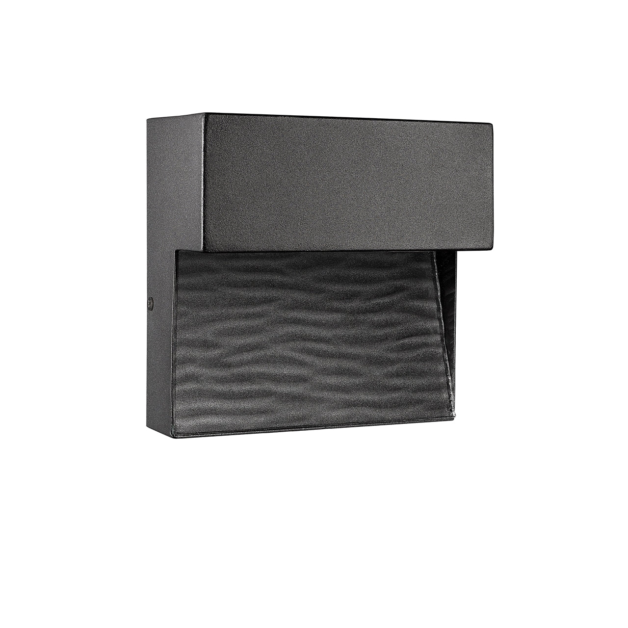 COOPER Contemporary LED Light Textured Black Outdoor Wall Sconce 6" Tall
