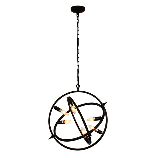 IRONCLAD Industrial 6 Light Oil Rubbed Bronze Ceiling Pendant 20" Wide