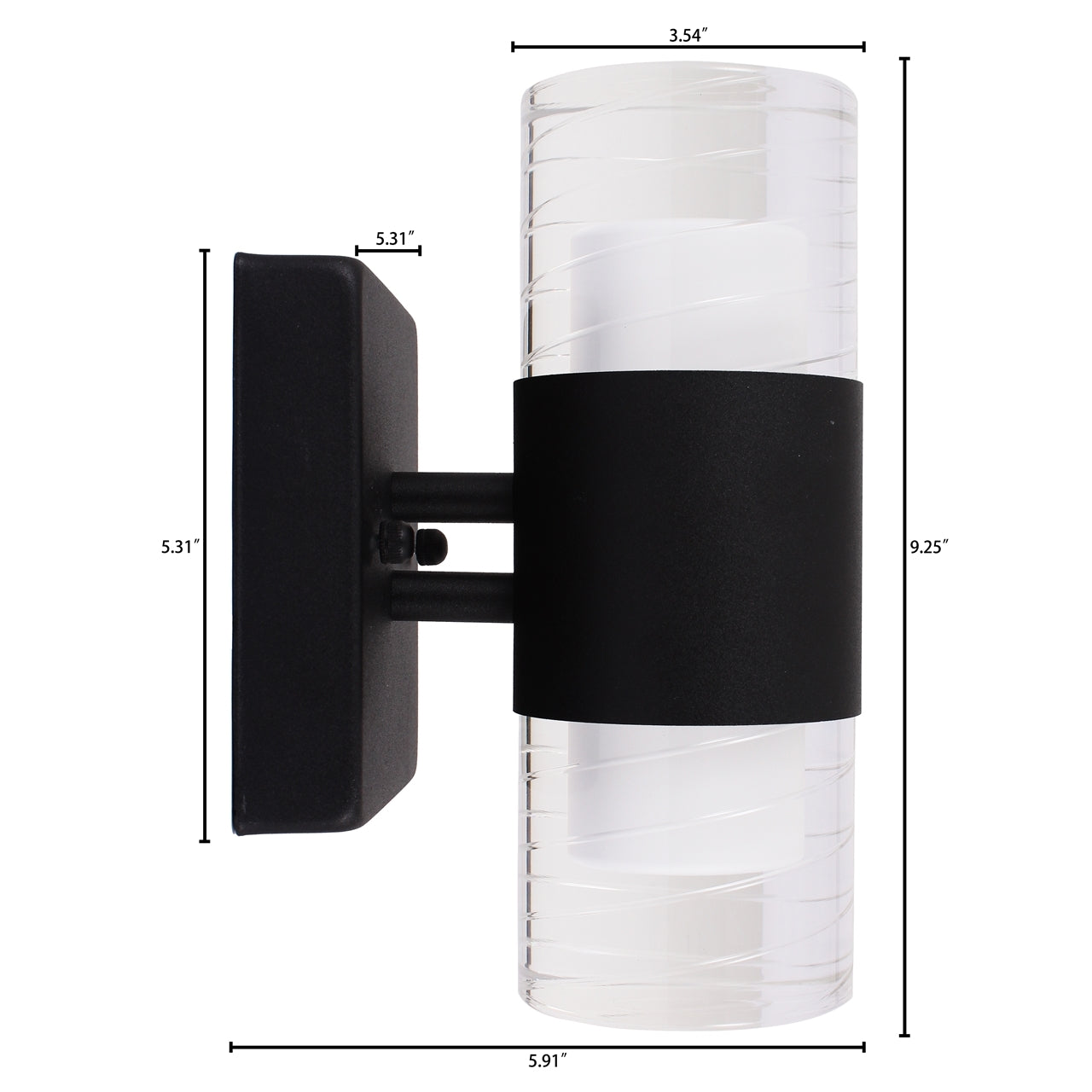 AALOK 2 Light- LED Indoor/Outdoor Wall Sconce 3000K Warm White 10" Tall