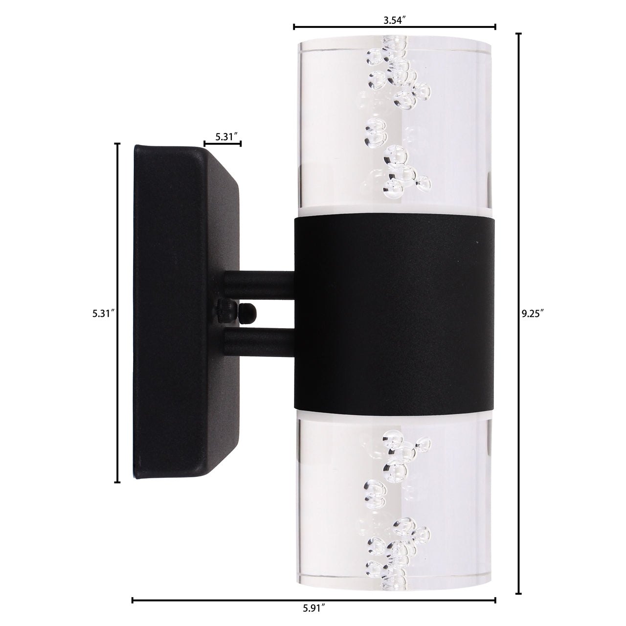 AMBERT 2 Light- LED Indoor/Outdoor Wall Sconce 3000K Warm White 10" Tall