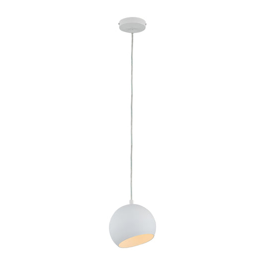 IRONCLAD Contemporary-Style 1 Light Matt White Ceiling Mini Pendant 8" Wide