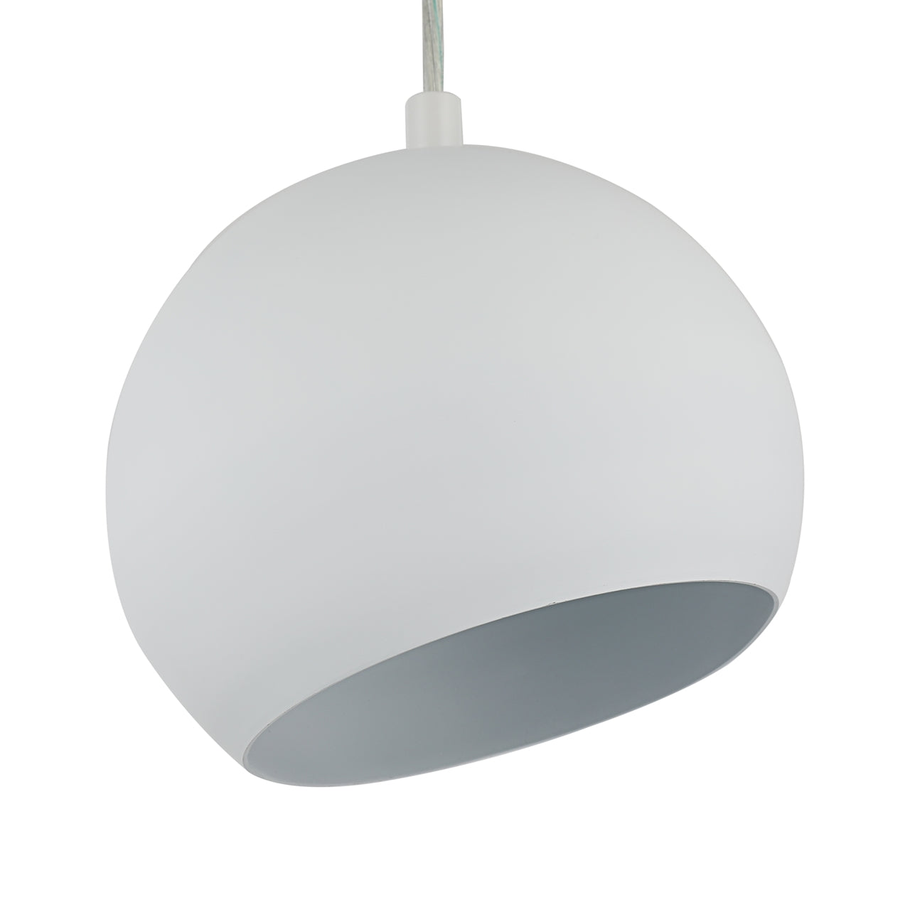 IRONCLAD Contemporary-Style 1 Light Matt White Ceiling Mini Pendant 8" Wide