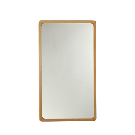 Reflection Maple Finish Rectangular Framed Wall Mirror 37" Height