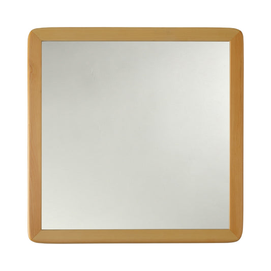 Reflection Maple Finish Square Framed Wall Mirror 21" Height