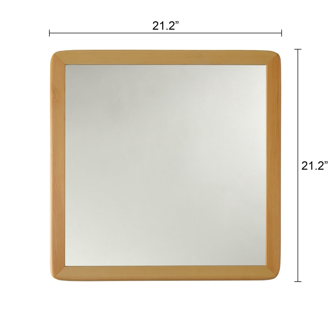 Reflection Maple Finish Square Framed Wall Mirror 21" Height